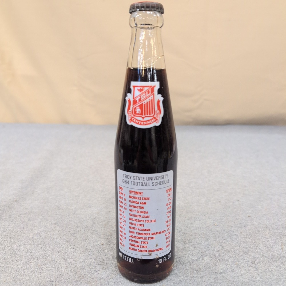 1984 Troy State University Trojans NCAA Football National Champion Coke Bottle - Picture 2 of 5